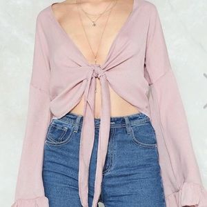 Front tie flowy top